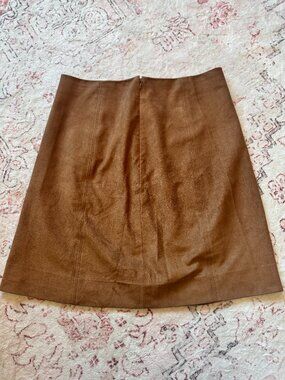 Babaton Aritzia Brown Faux Suede Mini Skirt